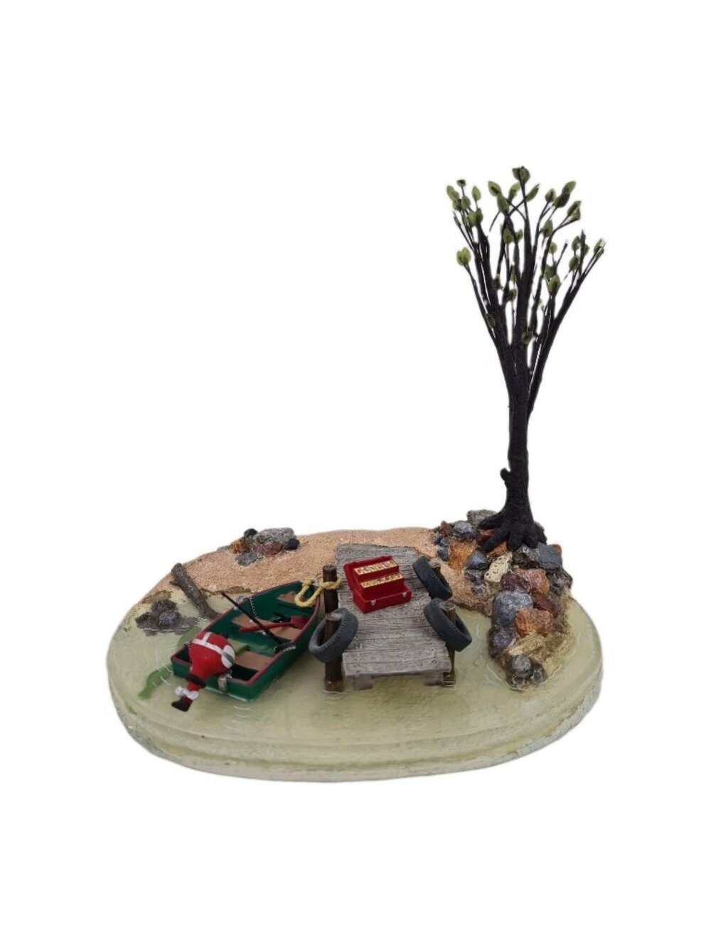Department 56 Fishing At Trout Lake 53110 Village Accessories Porcelain Vntg